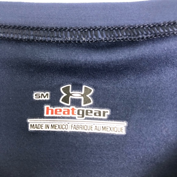 Under Armour Heat Gear Navy Blue Fitted Top Small - Picture 6 of 14